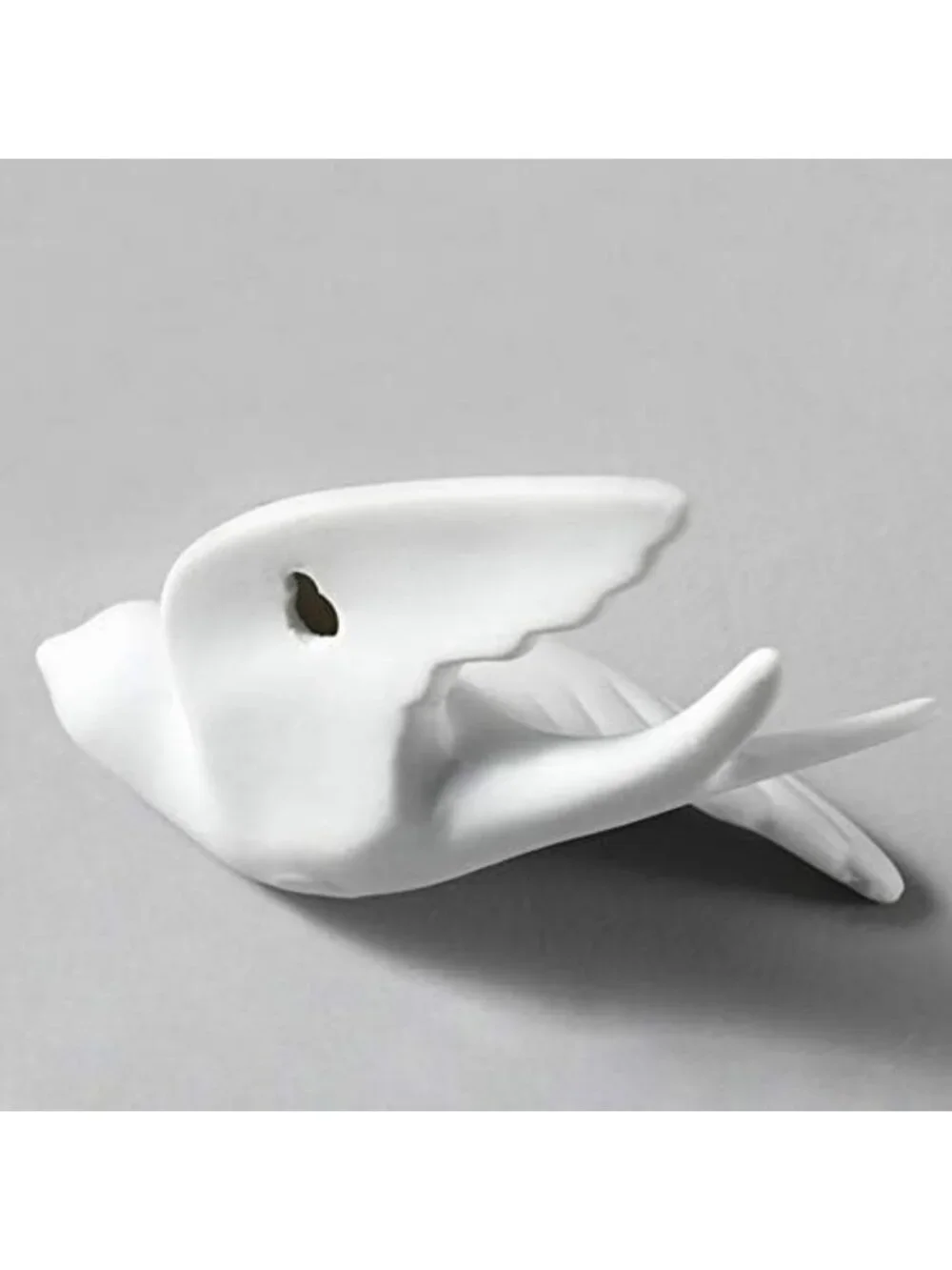 Set of 6 White Ceramic Bird Wall Decor - Doves, Sparrows & Swallows for Home